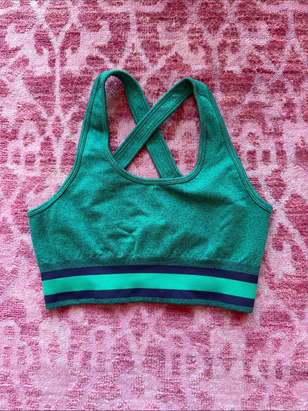 Women's Green Crossback Sports Bralette - Green
